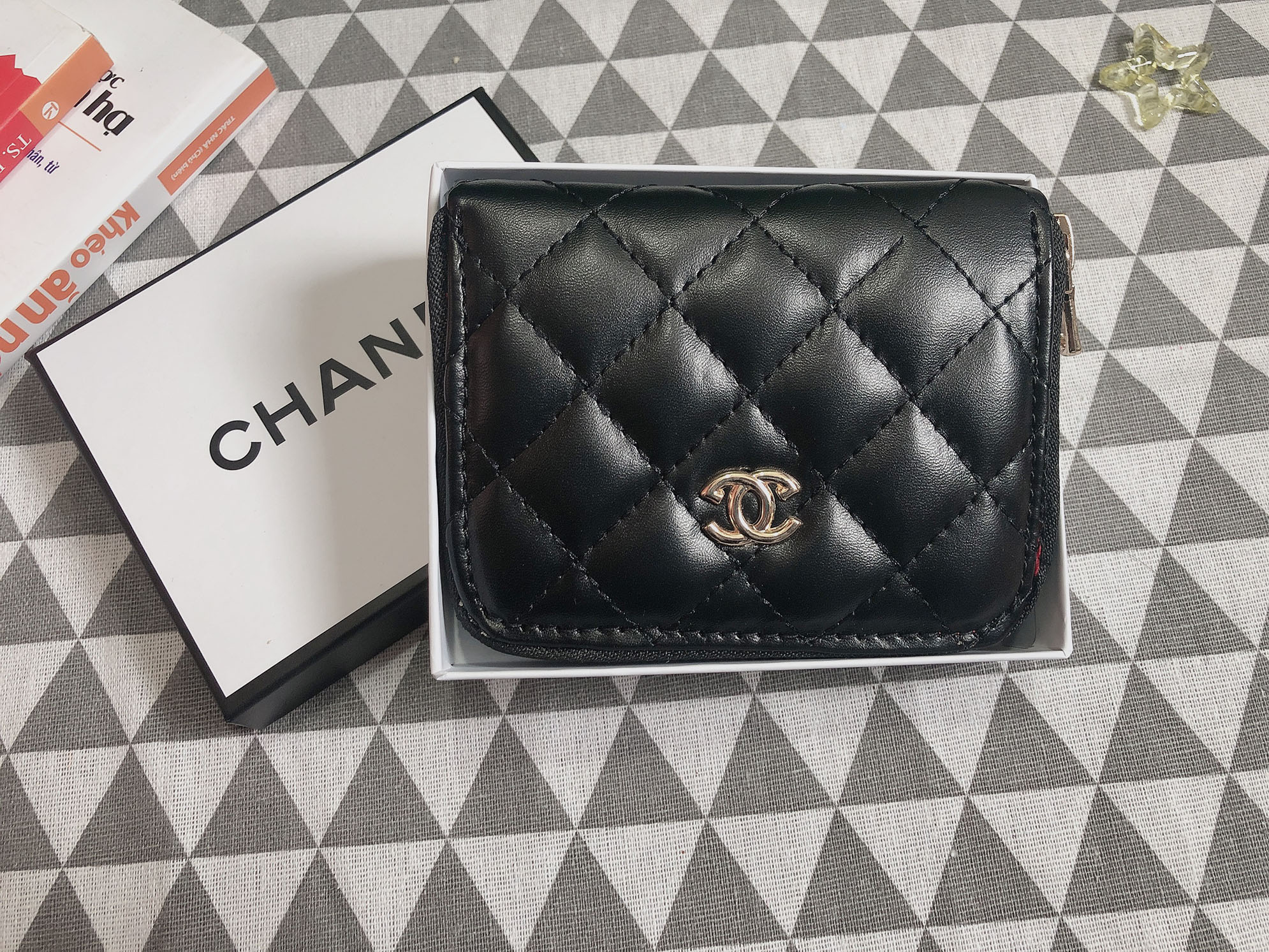 Ví Da Nữ Mini Trần Quả Trám Full Hộp