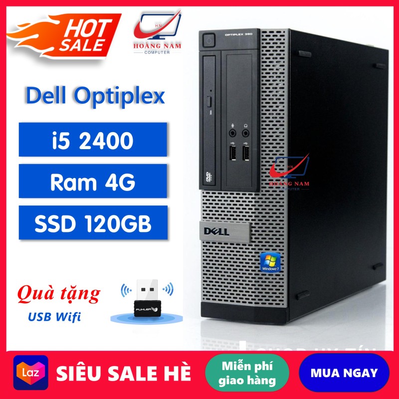 [Trả góp 0%] PC Đồng Bộ Dell i5 ⚡️Freeship⚡️ Máy Bộ Văn Phòng Giá Rẻ - Dell Optiplex 390/790/990 (i5 2400/Ram 4GB/SSD 120GB) - Tặng USB Wifi - Bảo Hành 12 Tháng