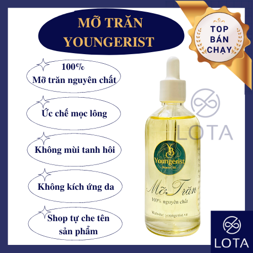 MỠ TRĂN NGUYÊN CHẤT 100% YOUNGERIST, mỡ trăn triệt lông không pha tạp chất, mỡ trăn giảm tổn thương vết bỏng wax lông tẩy trang hạn chế mọc lông dưỡng da môi mềm mịn lông mỏng hơn đuổi chuột làm mờ vết sẹo Lota shop