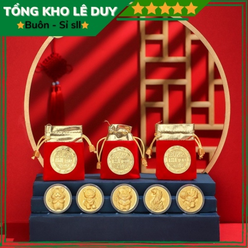Đồng Xu May Mắn Hình Con Hổ Cao Cấp Tặng Kèm Túi, Quà Tặng Ý Nghĩa Sang Trọng Tết 2022