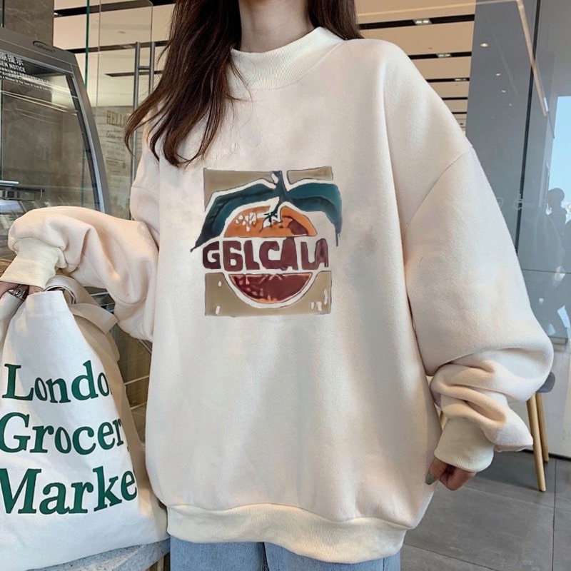 Áo Sweater Cam Chất Nỉ Form Rộng Unisex