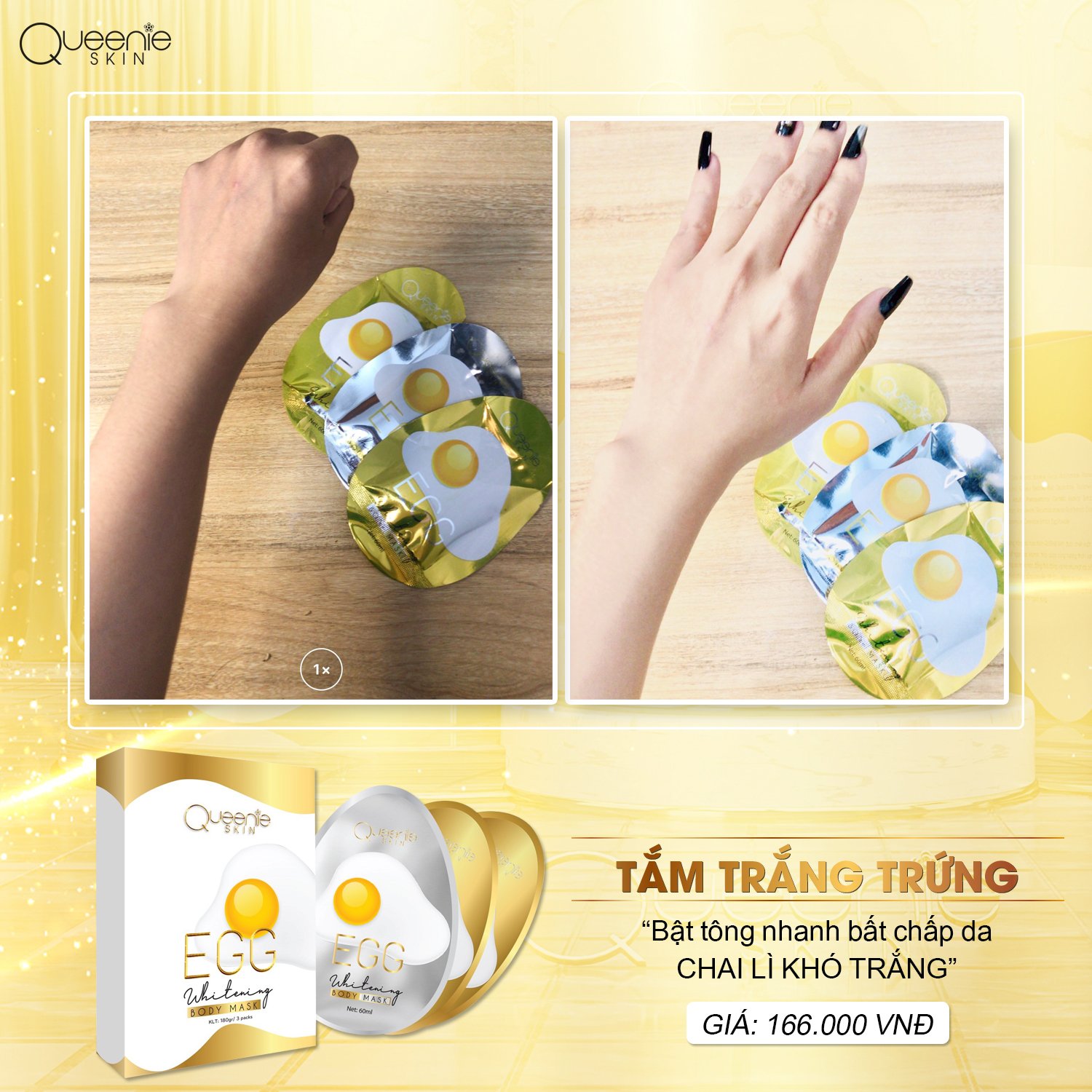 Combo 2 miếng tắm trắng da trứng gà
