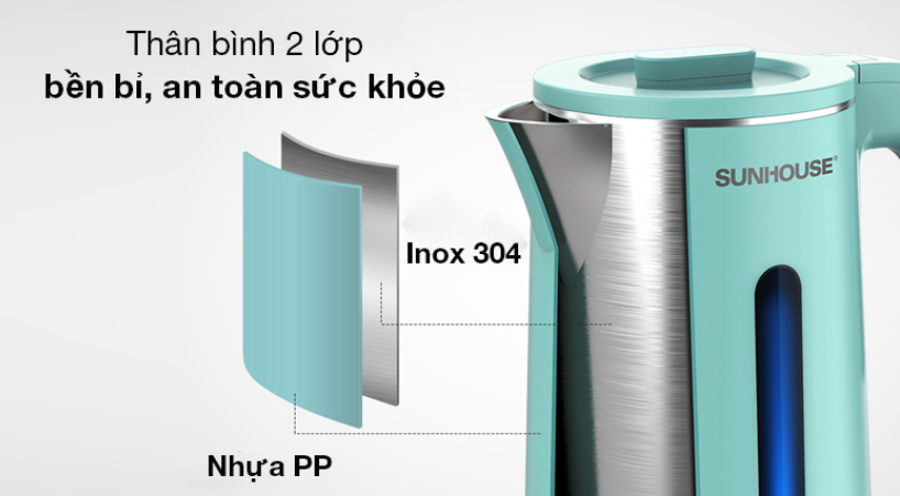 BÌNH ĐUN SIÊU TỐC 1.8L SUNHOUSE SH1351  ( BẢO HÀNH 12 THÁNG )
