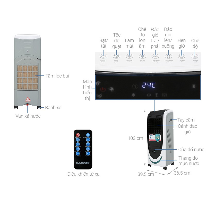 [Trả góp 0%] Quạt điều hòa Daikiosan DM101 130 W (Giá áp dụng giao tại HN, HCM& các tỉnh liên hệ shop)