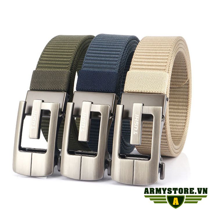 [HCM]Dây thắt lưng lính - Dây nịt vải bố ARM-1081 (Đen)