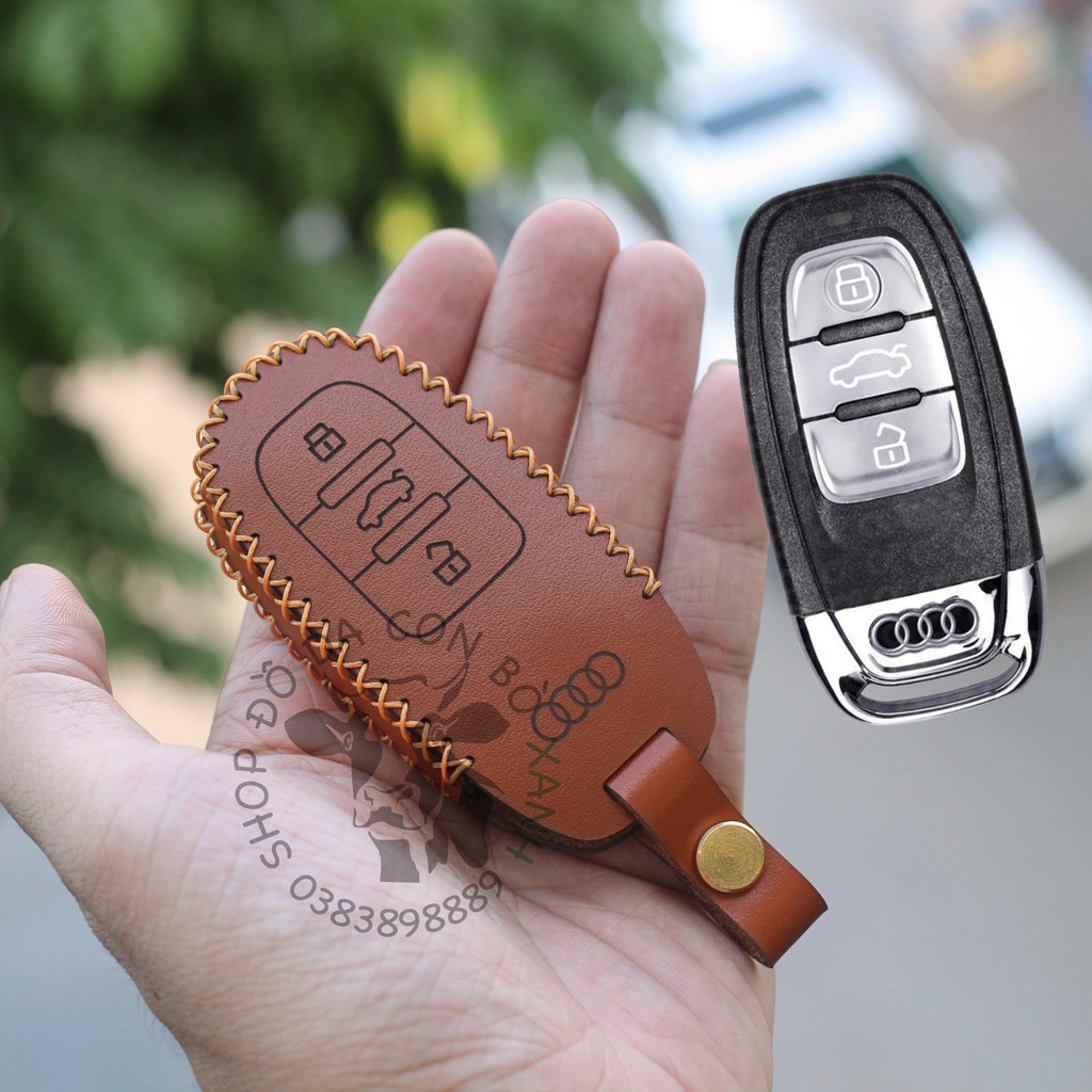 Bao da chìa khoá audi a3, a4, a5, a6, a7, a8, a4l, a6l, q5, q7 handmade da 001