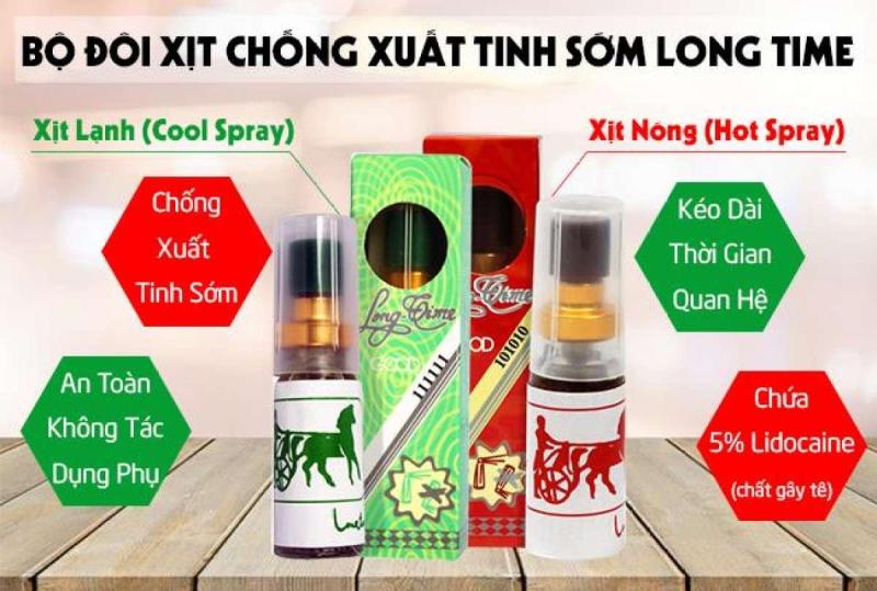 Combo 2 chai xit LongTime Xanh Đỏ kéo dài thời gian giá rẻ