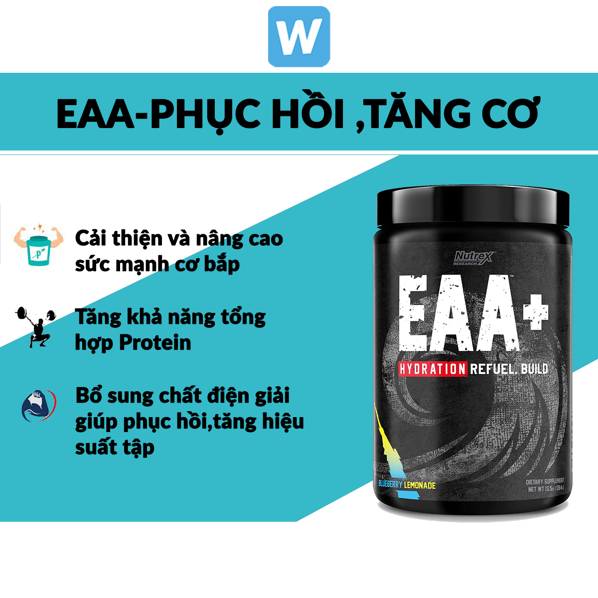 EAA Nutrex EAA + Hydration  Phục Hồi Cơ, Phát Triển Cơ, Tăng Sức Mạnh, Tăng Thể Lực