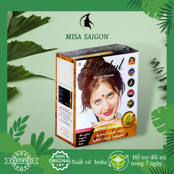 [HCM]Nhuộm tóc thảo dược Herbul Henna Ấn độ màu nâu