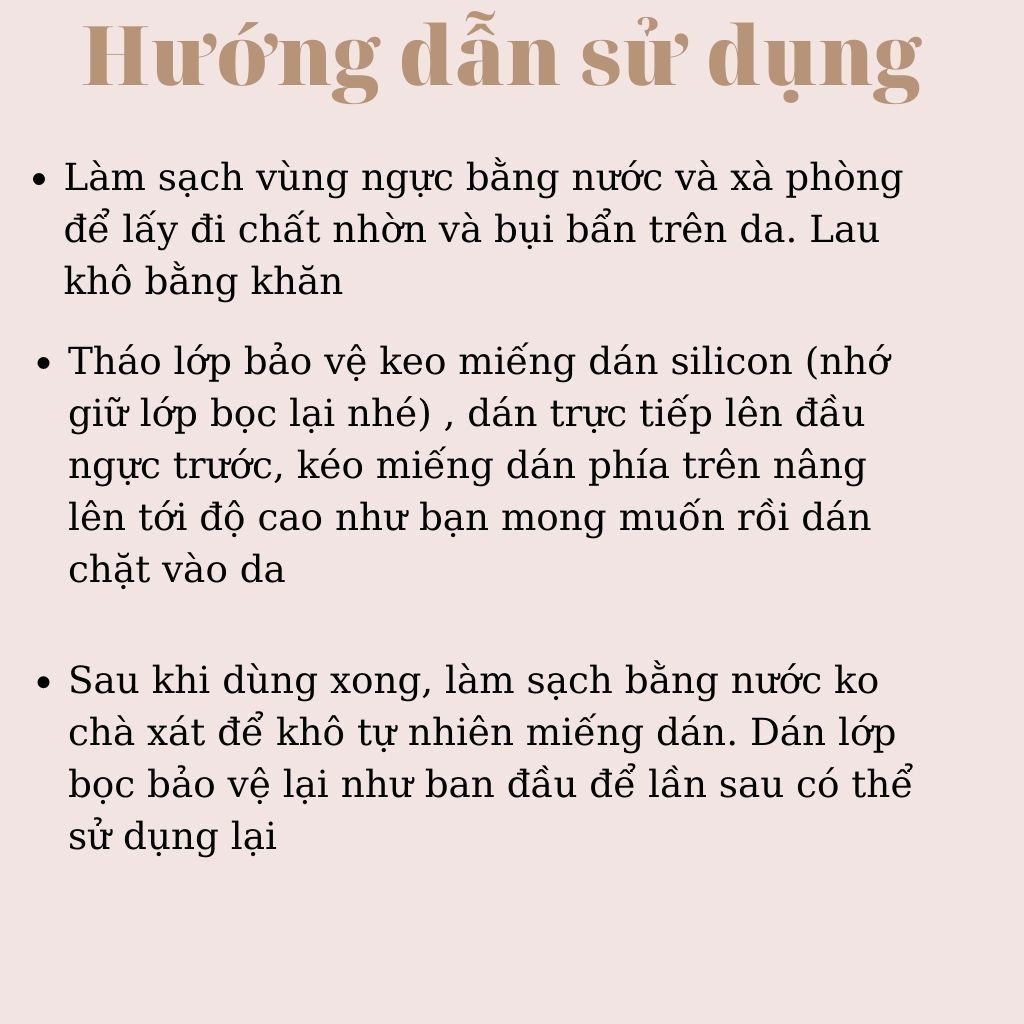 Cặp Miếng Dán Nâng Ngực Cao Cấp Tái Sử Dụng BEBE CHIC