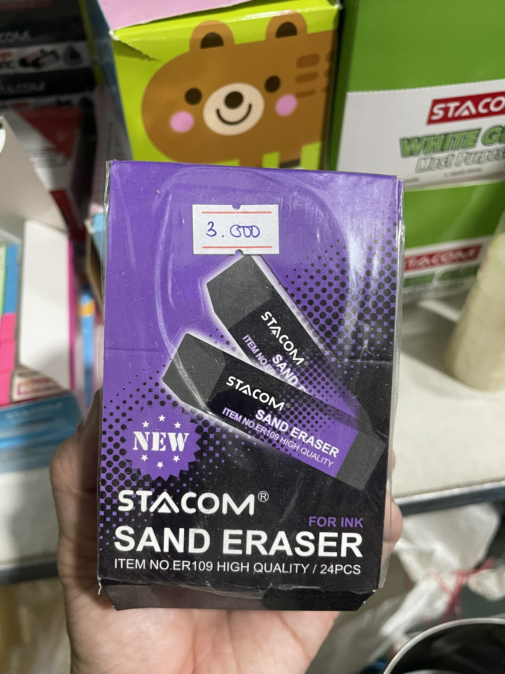 Combo 5 Cục Gôm Tẩy mực viết máy 2 đầu Stacom – ER109 Dễ cầm nắm, không độc hại