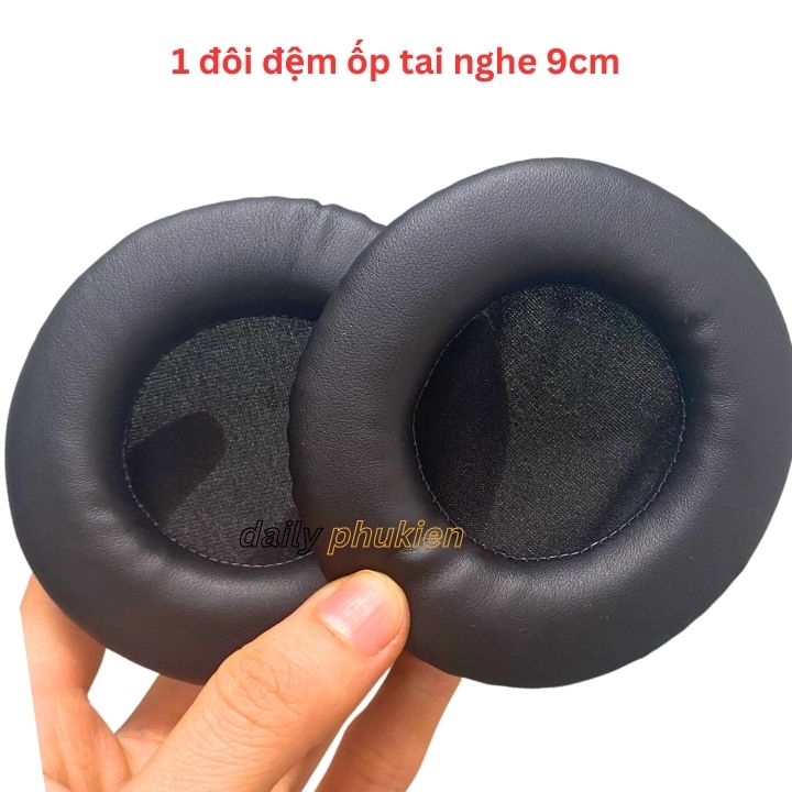 1 đôi Ốp đệm da tai nghe tròn 9cm