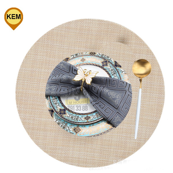 Tấm Lót Khăn Lót Chén Dĩa Bàn Ăn Cánh Quạt Tứ Giác Cho Bàn Tròn Đủ Kiểu Bàn 45x29cm