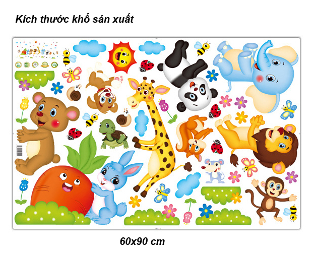 Decal dán tường Thú nhổ cà rốt