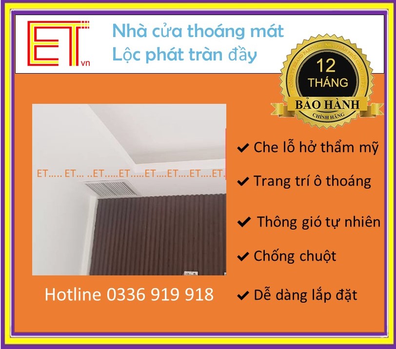Cửa gió nan thẳng cổ 100x100