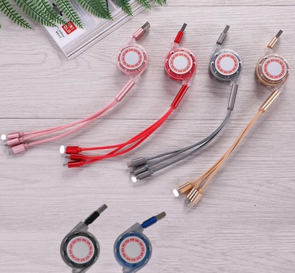 Dây sạc dây rút 3 đầu.