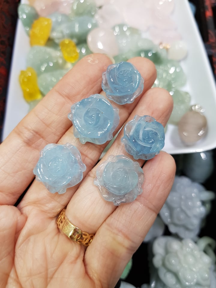 Hoa Mẫu Đơn Đá Aquamarine