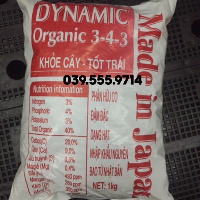 Phân Bón Hữu Cơ DYNAMIC 3-4-3 1kg