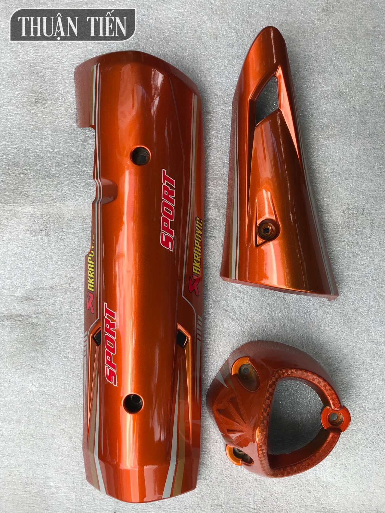 3-piece exhaust cover set-exciter 150 mpiter 2019 orange, black glossy