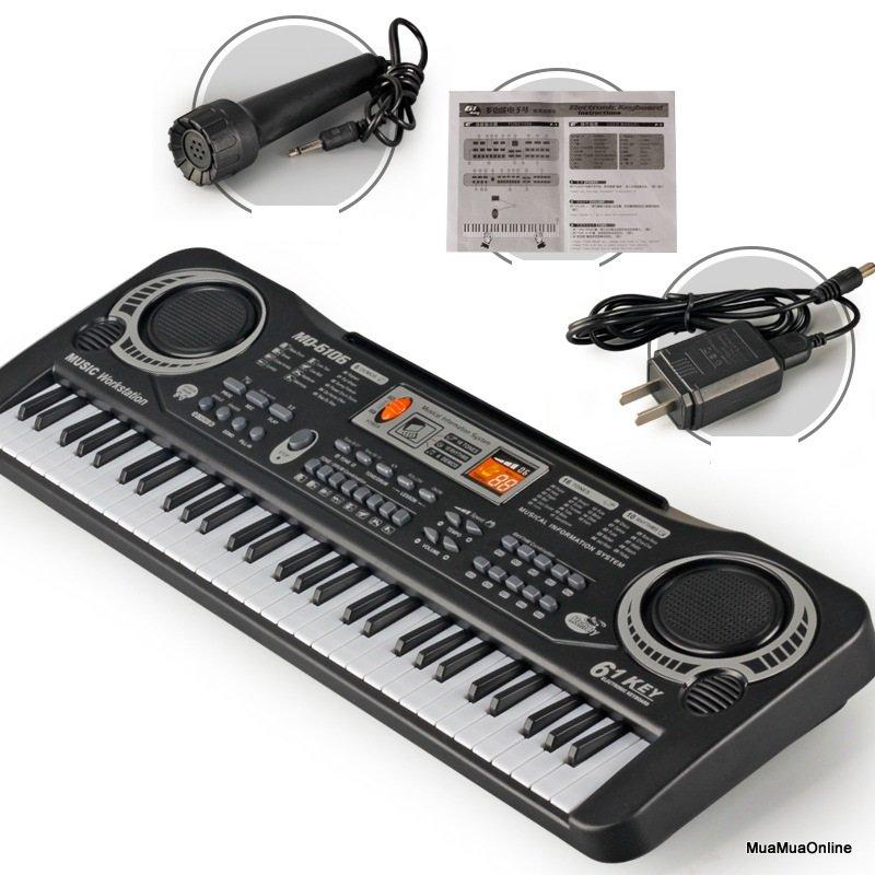 Đồ Chơi Đàn Piano 61 Phím Kèm Sạc Và Mic Cho Bé