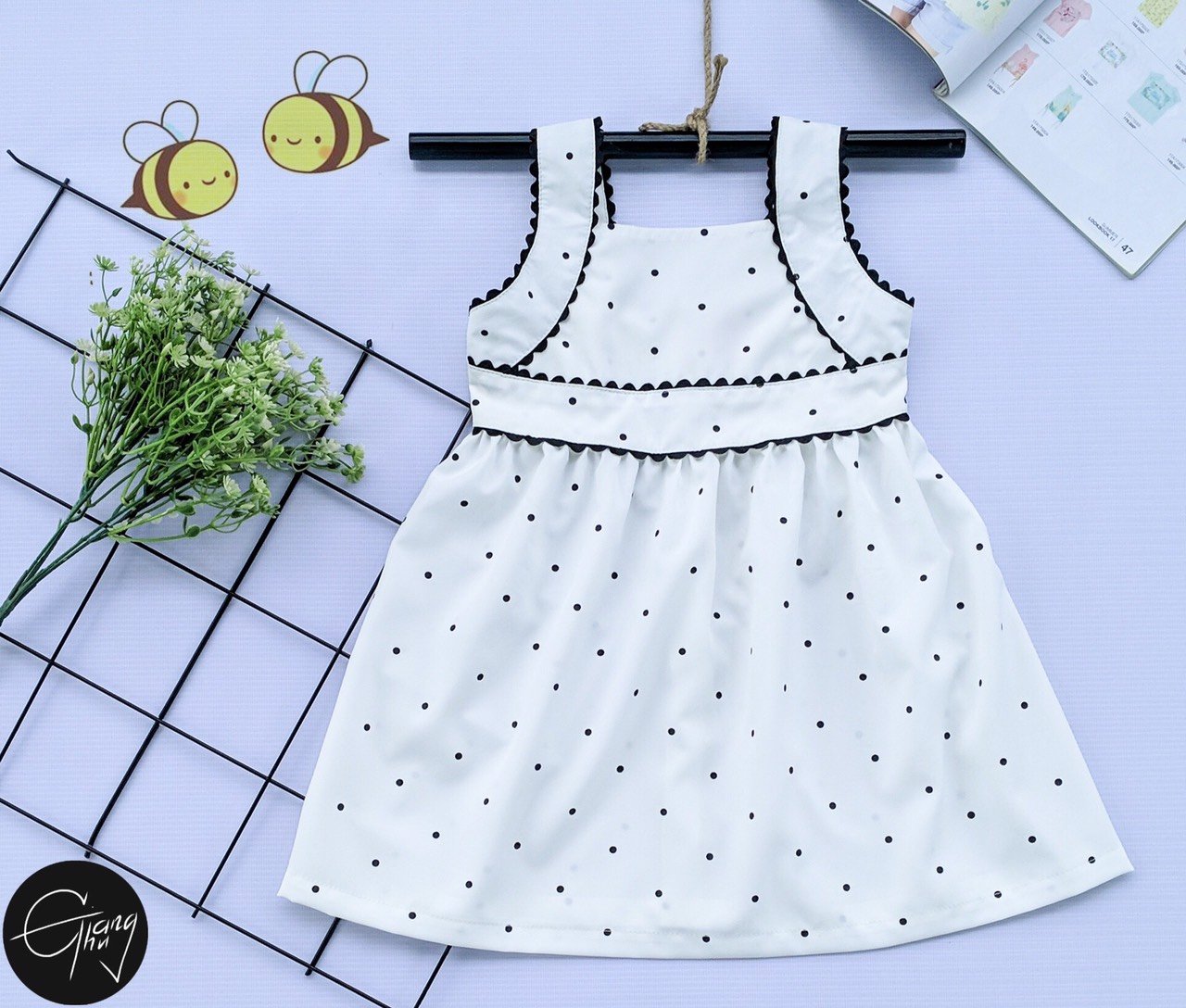 ĐẦM BÉ GÁI CHẤM BI SÁT NÁCH 11.5-29KG
