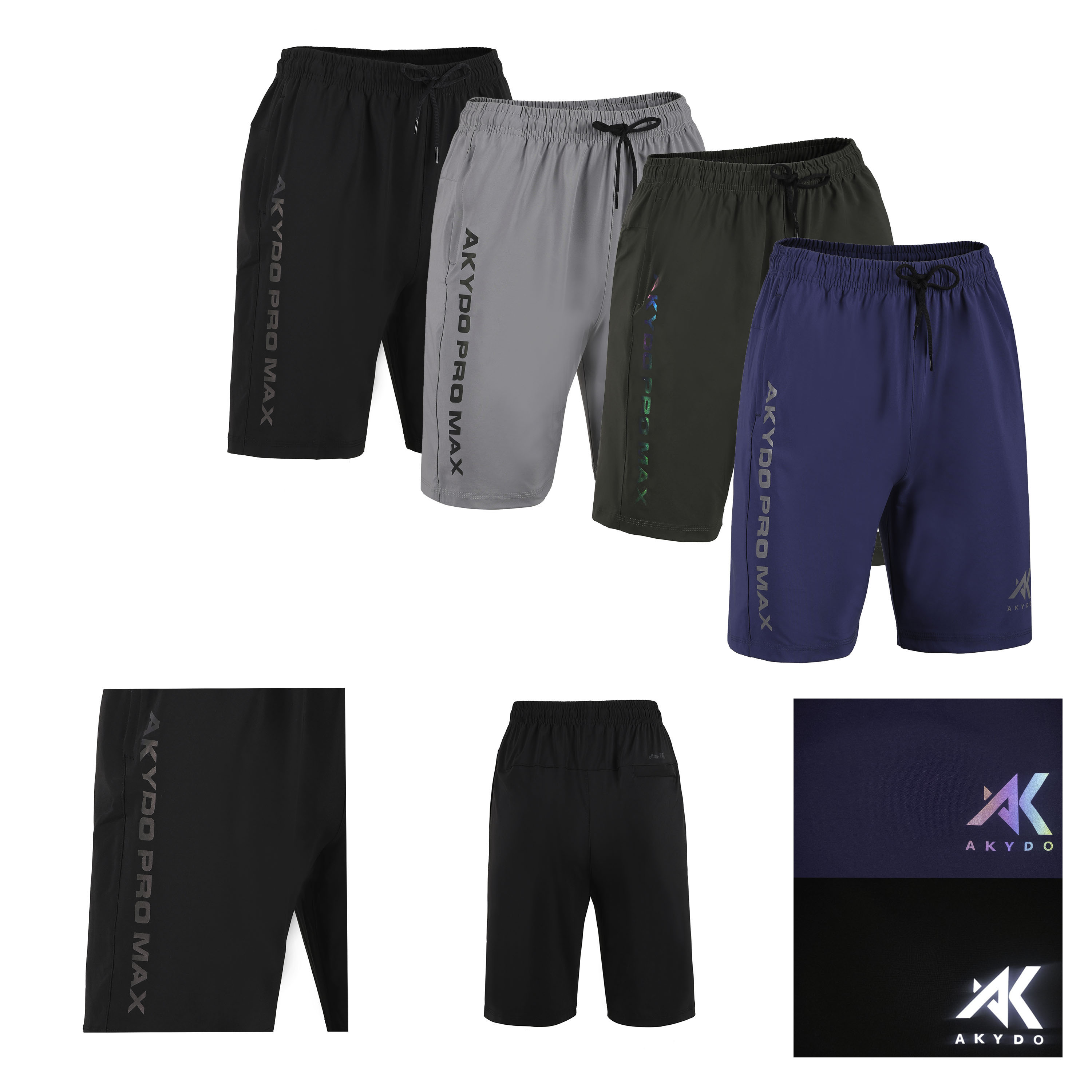 Combo 4 Quần Đùi Thể Thao Nam Akydo PRO-MAX vãi XI , Chạy Bộ, Tennis
