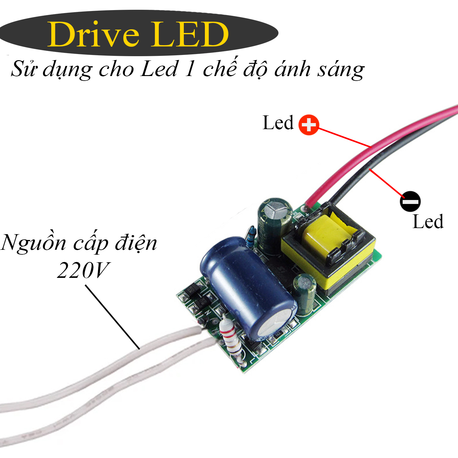 Driver Led 1W-3W, Nguồn đèn LED 3V-12V - DR001