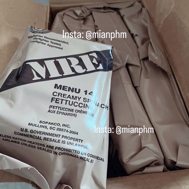 MRE quân đội Mỹ, đồ ăn quân đội của lính mỹ ( Set B từ menu 13-24 )