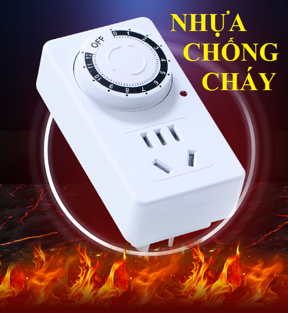 Ổ cắm điện hẹn giờ tắt INVERTECH tiện dụng, Ổ cắm hẹn giờ cơ công suất 10A/220V ổ cắm hẹn giờ lùi công tắc hẹn giờ timer hẹn giờ