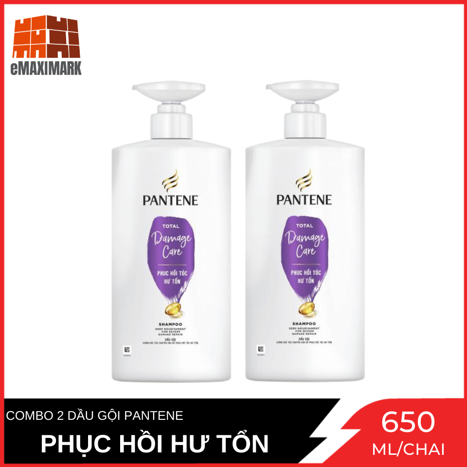 Combo 2 dầu gội pantene phục hồi hư tổn chai 650ml