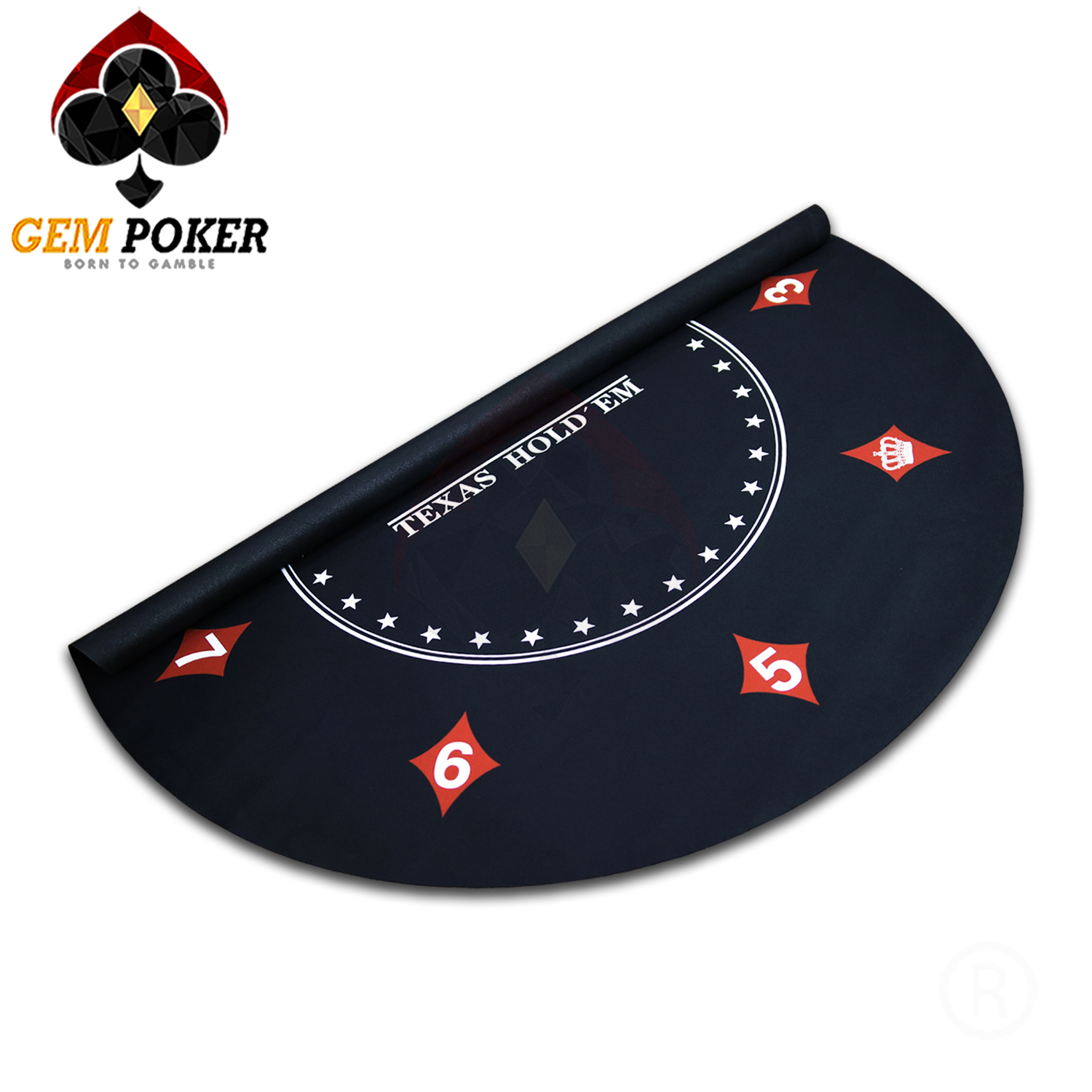 THẢM TRÒN POKER TEXAS CAO SU - BLACK