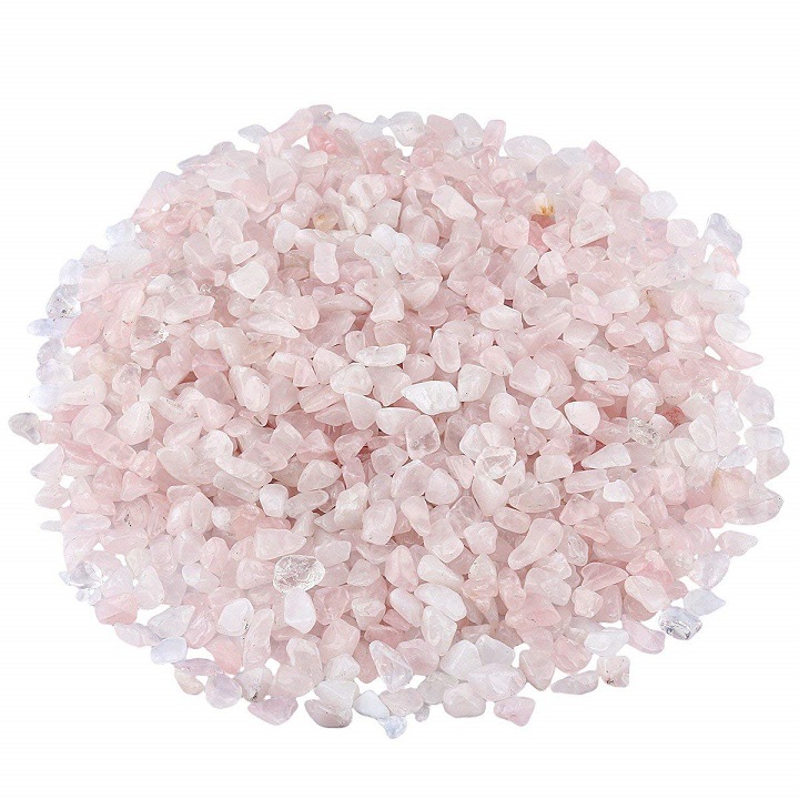 [HCM][Đá Tự Nhiên 100%] Đá thạch anh vụn màu hồng trang trí (500g)