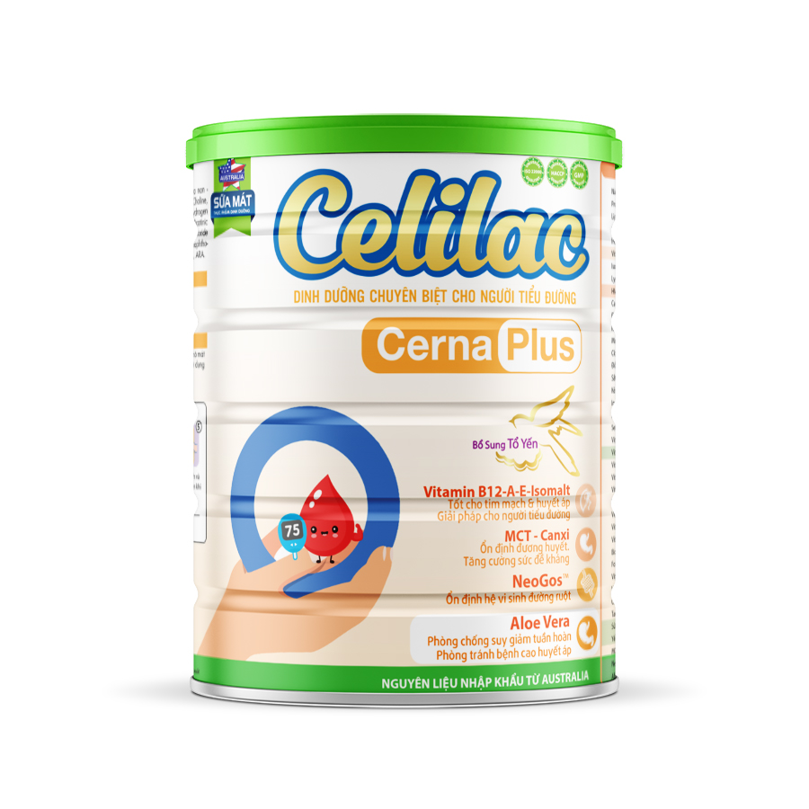 Sữa mát cho người đái tháo đường Celilac CERNA PLUS 900G