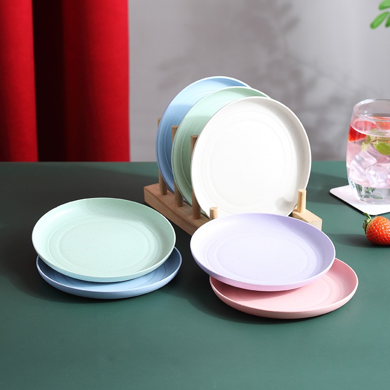 Đĩa Lúa Mạch Tròn 15cm - Bộ Dĩa Nhựa Lúa Mạch Mini Set 6 Cái