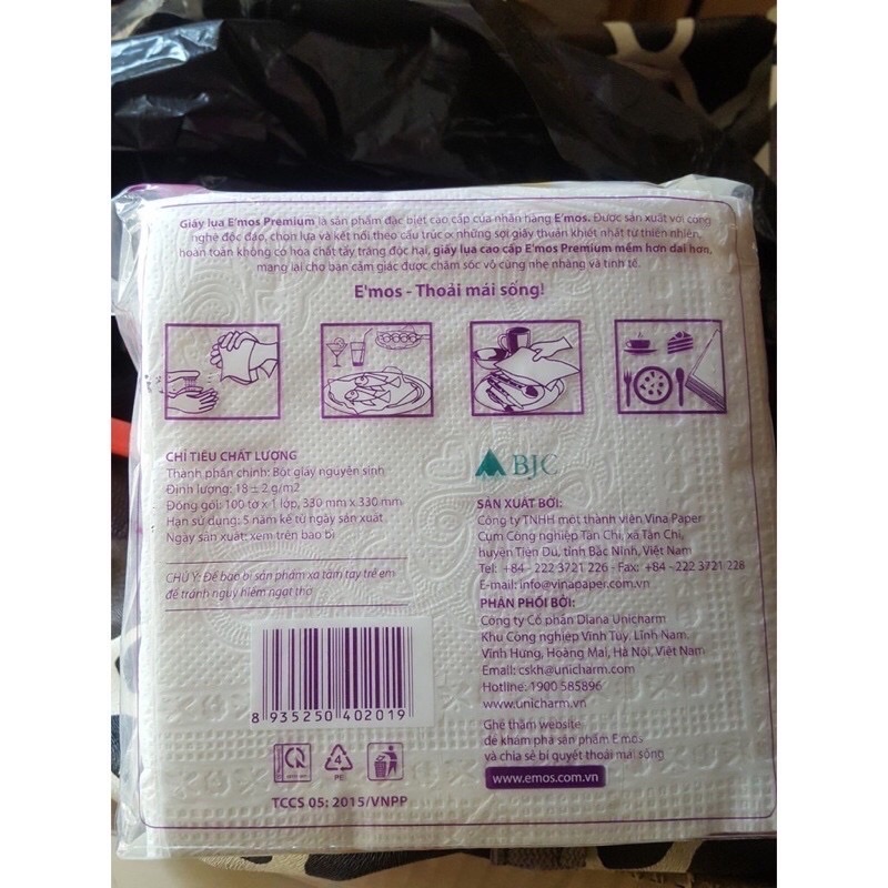 Khăn Giấy E’Mos Premium 100 Tờ
