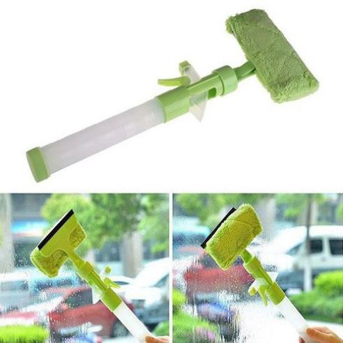 [HCM]Cây Lau Kính Mini Có Bình Xịt Đầu Vải Lau Và Đầu Gạt Cao Su