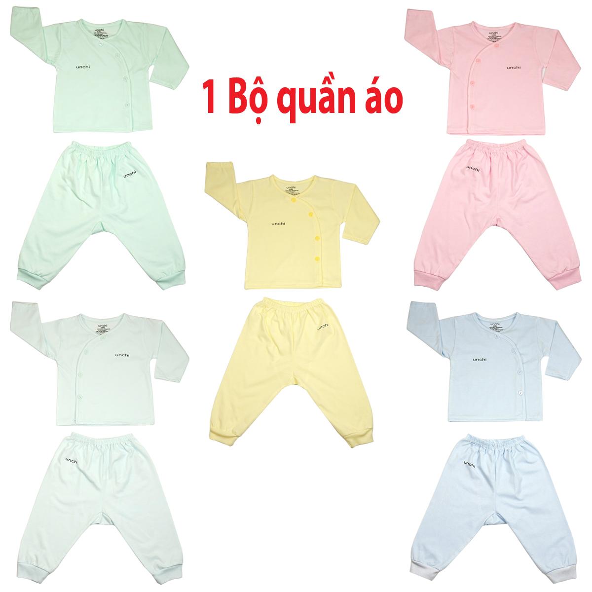 [ HÃNG UNCHI HOẶC UALA ROGO] Bộ sơ sinh dài tay chất cotton HÀNG ĐẸP mềm mịn an toàn cho bé sơ sinh - BDUC28- Bộ dài tay đồ sơ sinh
