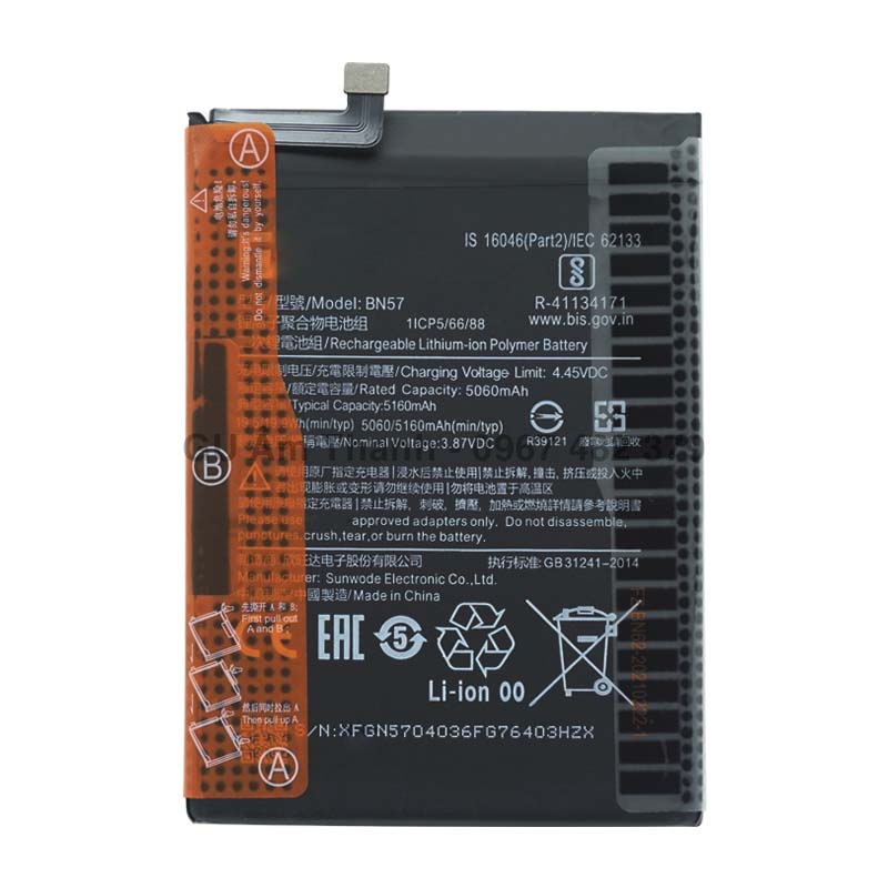 Pin cho poco x3 pro m2102j20sg dung lượng 5160mah zin máy