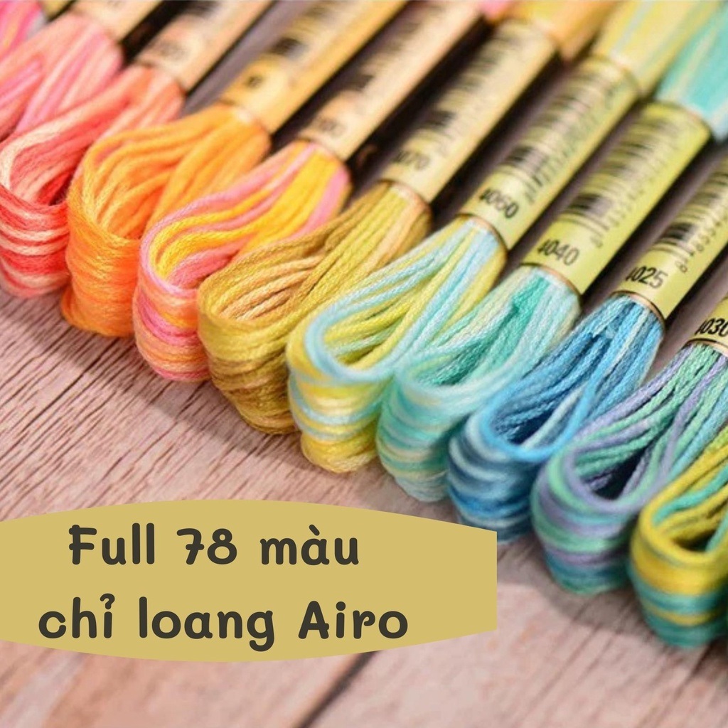 Chỉ Loang Airo Lẻ 1 Tép Full 78 Màu [INBOX CHỌN MÀU]
