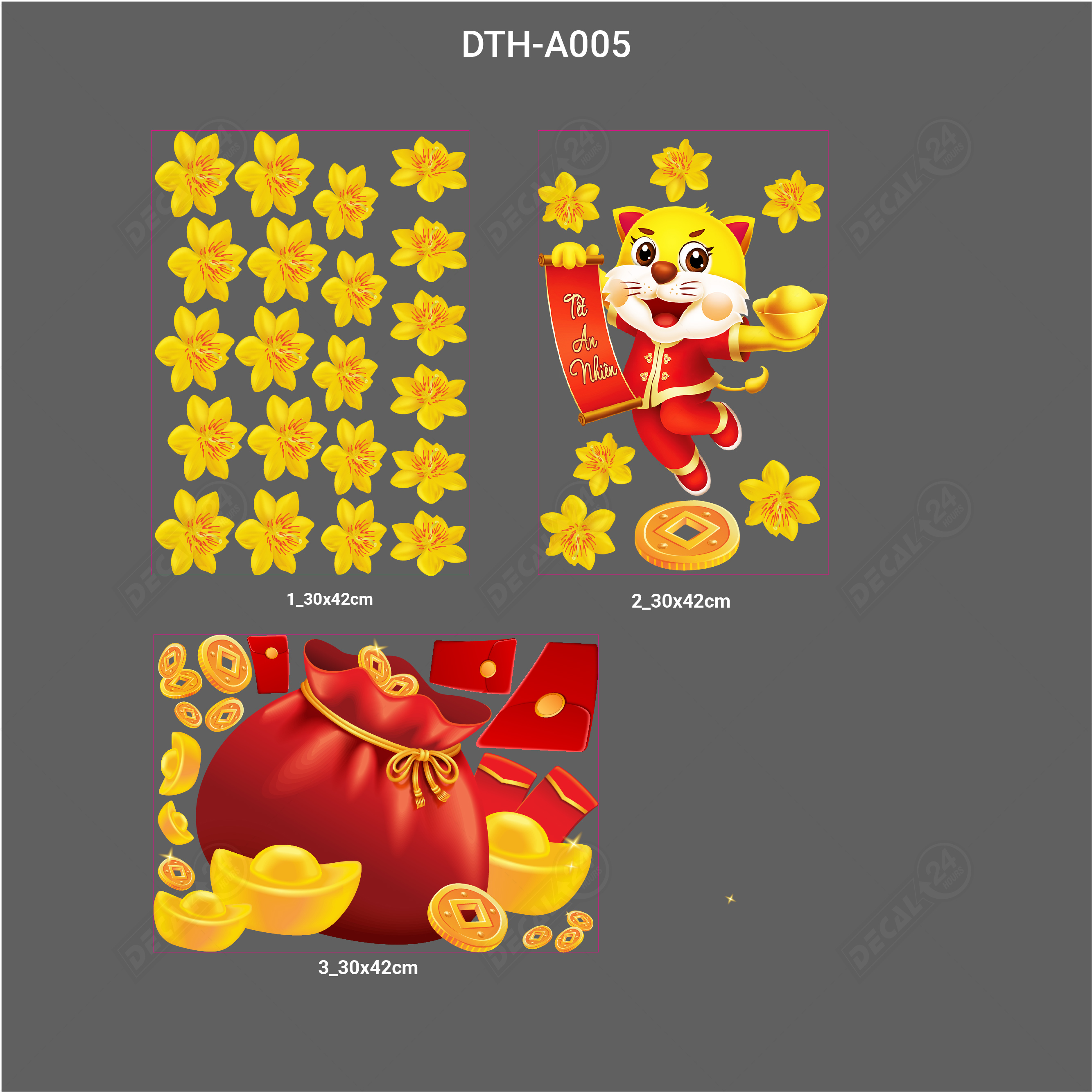 Decal dán kính trang trí tết 2023 quý mão chú mèo phát tài, decal cửa dán kính trang trí nhà cửa đón năm mới nhiều mẫu mã