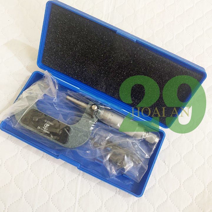 Thước Panme Cơ Khí, Panme Đo Đường Kính Ngoài 25 - 50mm Tặng Găng Tay Bảo Hộ