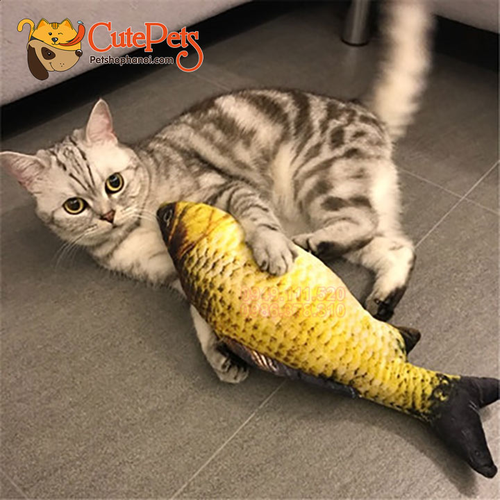Đồ chơi Cá chép bông cho mèo - CutePets