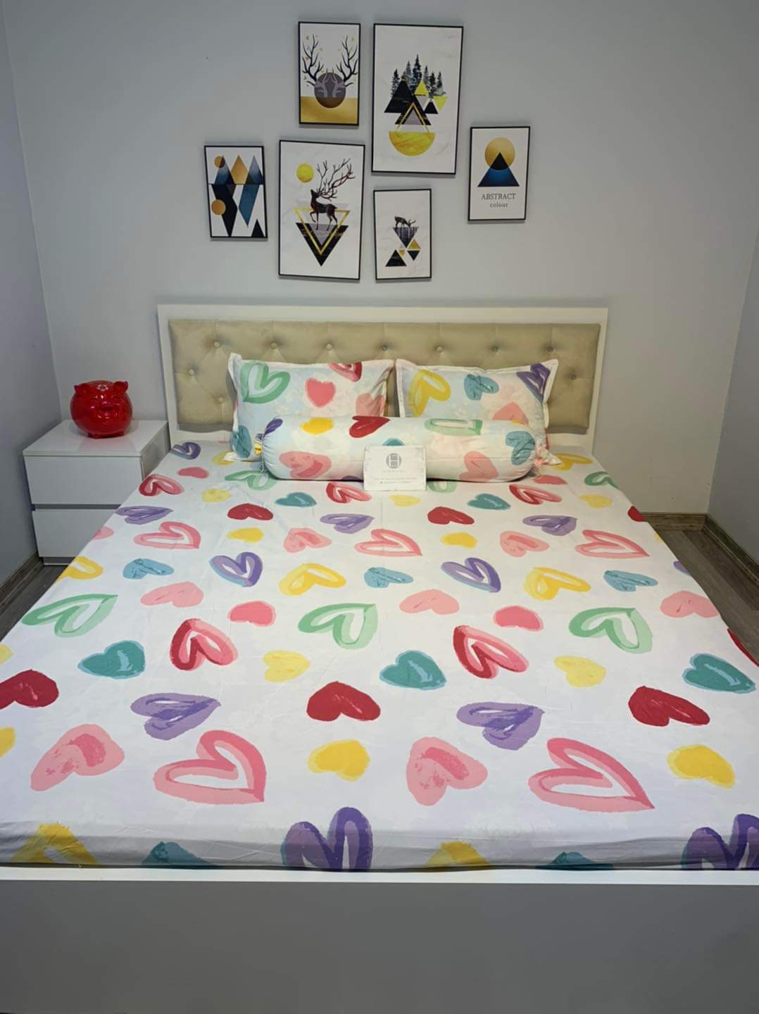 (Siêu rẻ) Bộ 3 món Ga gối, ga bọc nệm mẫu Bò Sữa Xanh, drap giường giá rẻ kích thước m2/m6/m8/2m2 chất Poly cotton - Ga bo chun bảo vệ đệm, Chăn ga gối Moon Shop