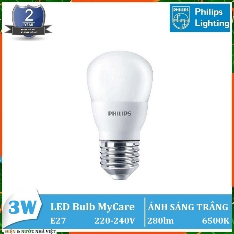 BÓNG ĐÈN PHILIPS LEDBULB MyCare 3W E27 P45 ( TIẾT KIỆM ĐIỆN - ÁNH SÁNG TRẮNG & VÀNG )