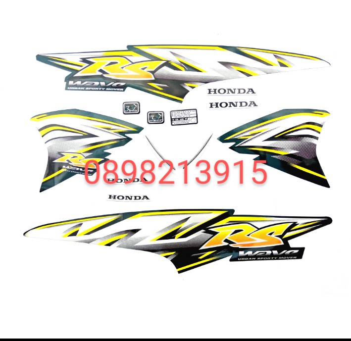 Bộ tem dán xe Wave RS các màu lựa chọn cho decal xe máy