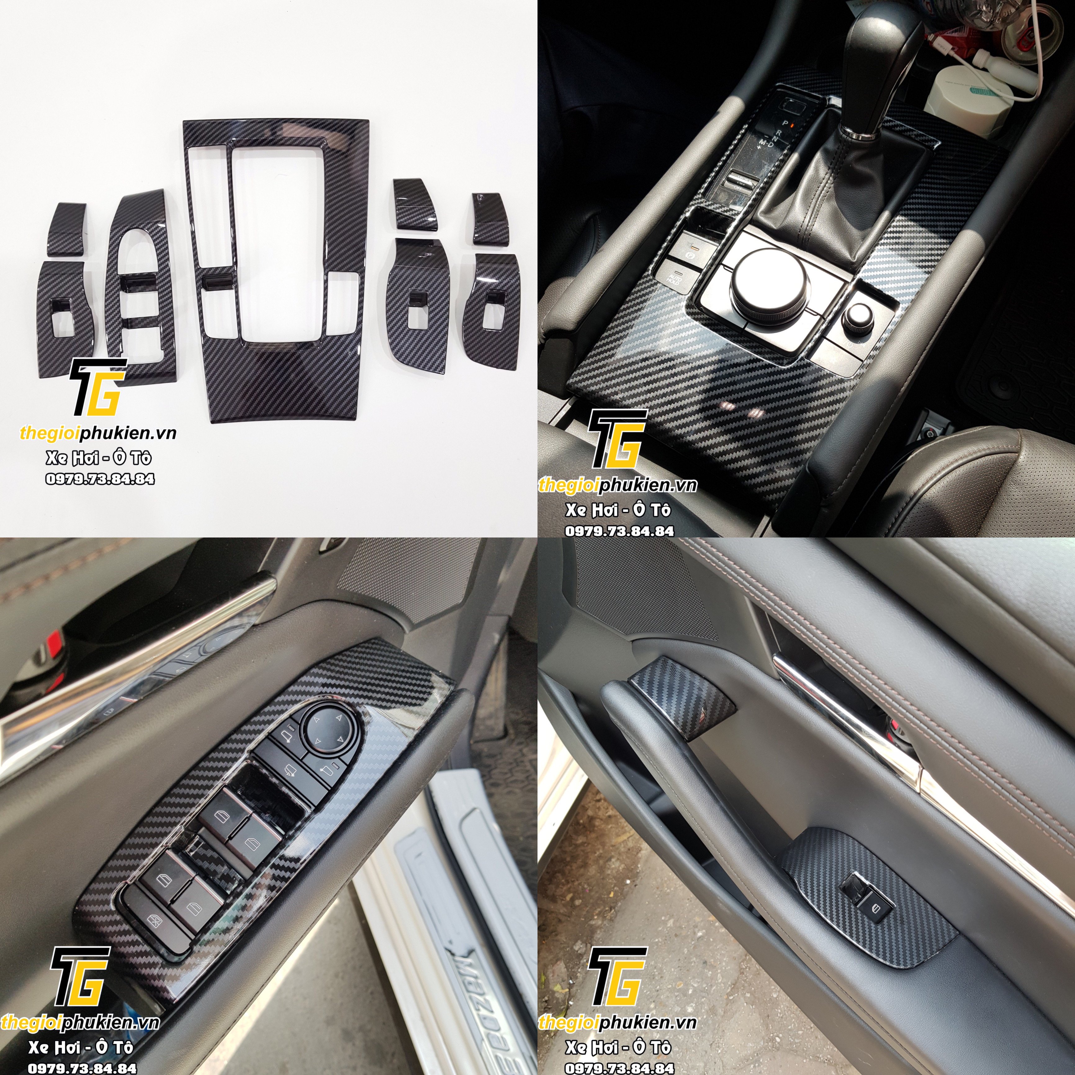 Ốp nội thất vân Carbon  Mazda 3 2020