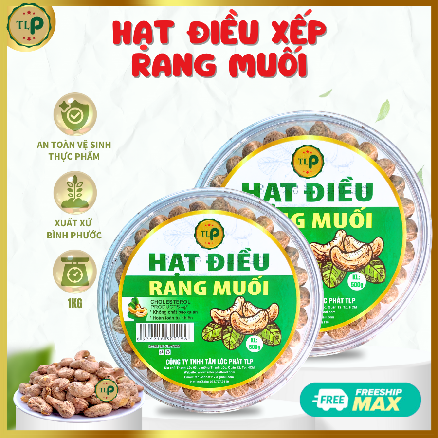 Hạt điều xếp tân lộc phát combo 1kg - mỗi hộp 500g