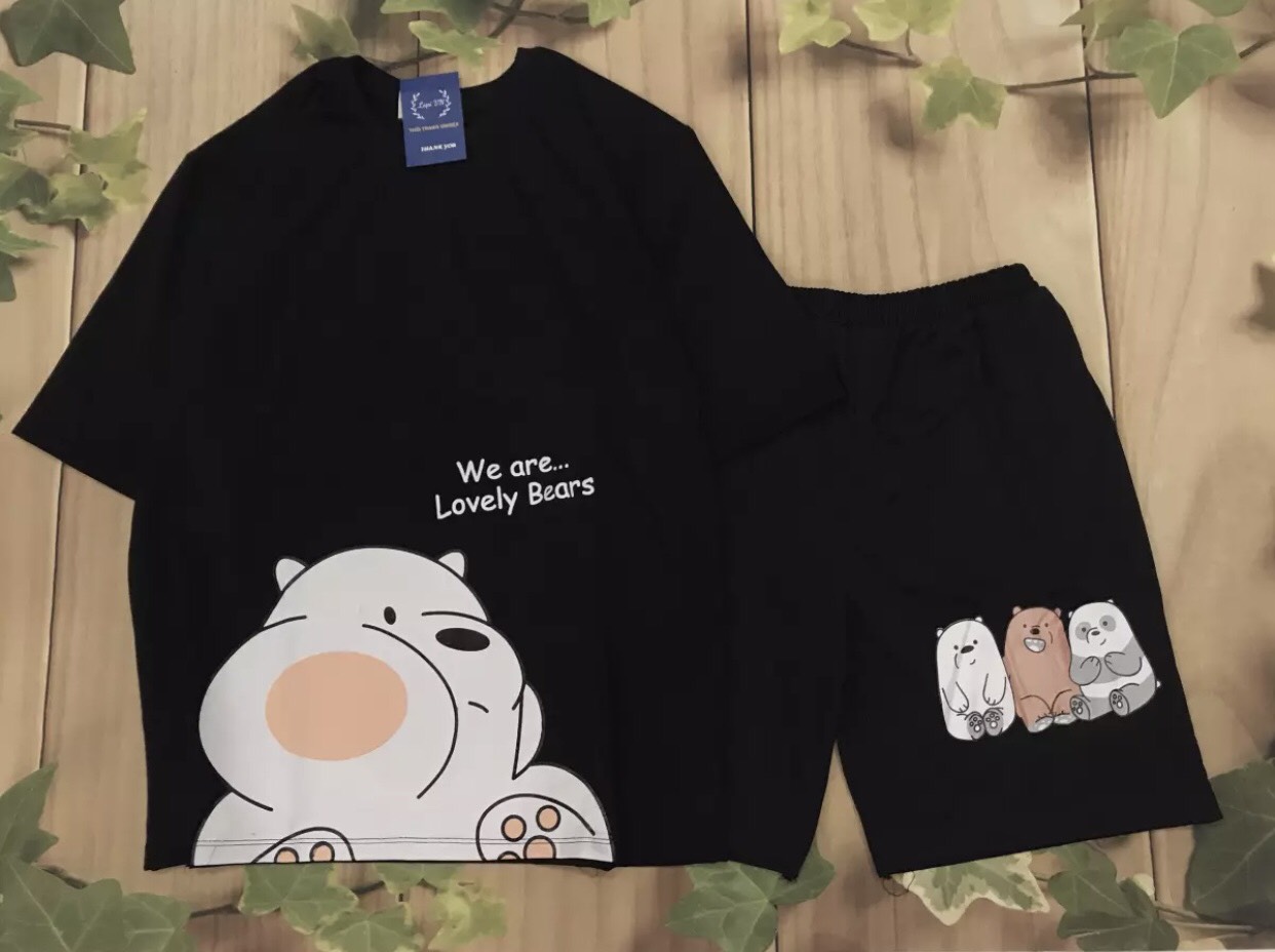Đồ Bộ Đùi Unisex Gấu Grizz Và Ice Bear Cực Xinh  Freesize Dưới 70kg  Đồ Bộ Thun Coton Mát Mẻ  Đồ Bộ Hoạt Hình Dễ Thương TTSLB0038