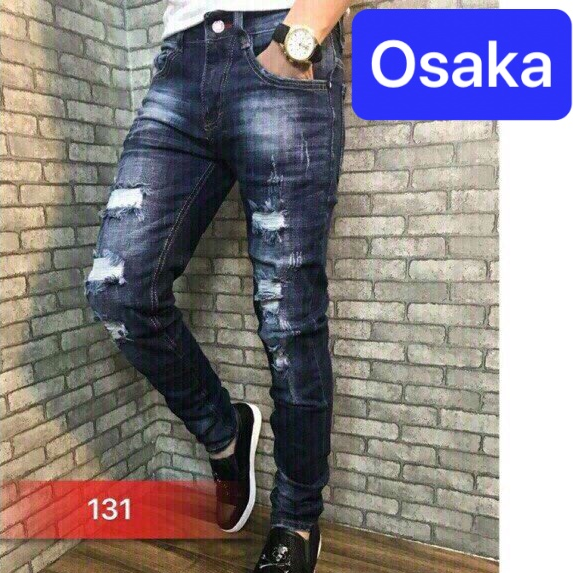 QUẦN JEAN NAM CHẤT BÒ XANH CẠP RÁCH SANG MẪU MỚI HOT TREND NHẬT BẢN OK-176 - OSAKA FASHION