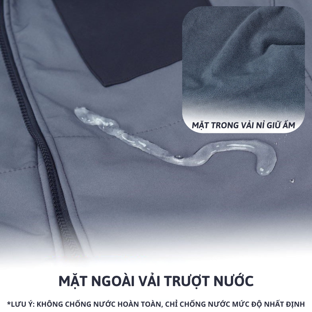 Áo Khoác Chiến Thuật, Áo Khoác Tactical Hai Lớp Lót Nỉ Vải Trượt Nước (007)